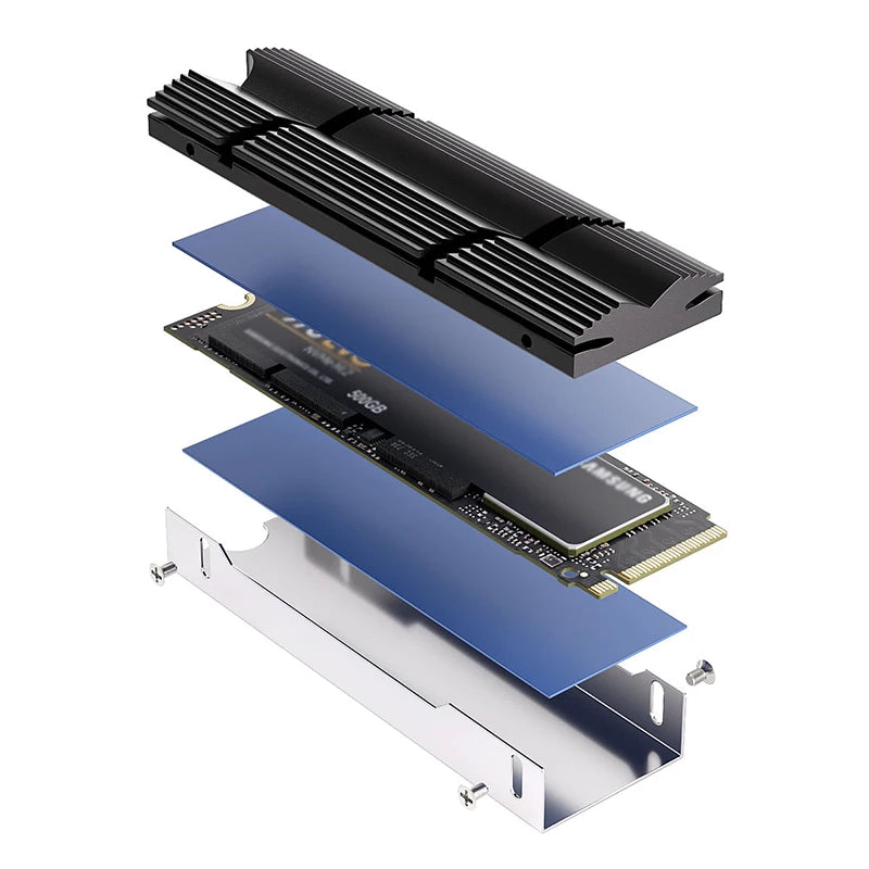 TEUCER M2-9 M.2 2280 SSD Heatsink with Double-Sided Heat Sink & Thermal Silicone Pad