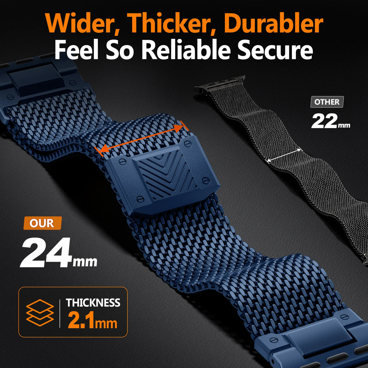 Stainless Steel Mesh Band with Magnetic Buckle for Apple Watch