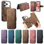 Premium 2-in-1 MagSafe Leather Case with Flip Card Holder for iPhone 17 Series