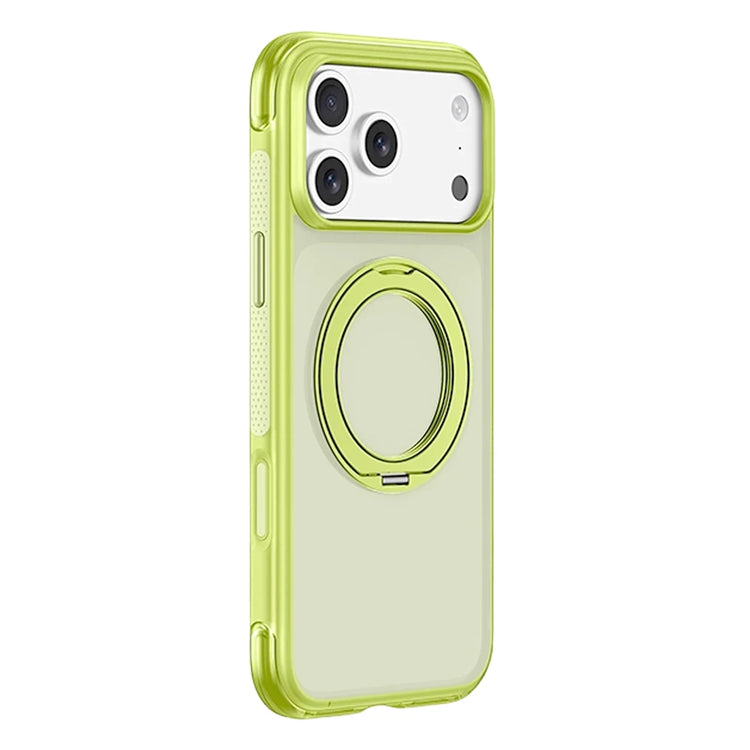 Matte Translucent Bumper Case with 360° Rotating Ring Stand for iPhone 17 Series