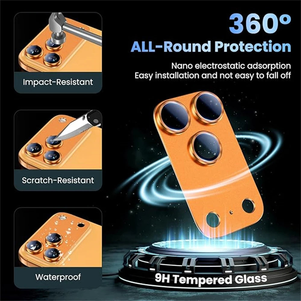 iPhone 17 Series Camera Lens Metal Cover with Protective Glass