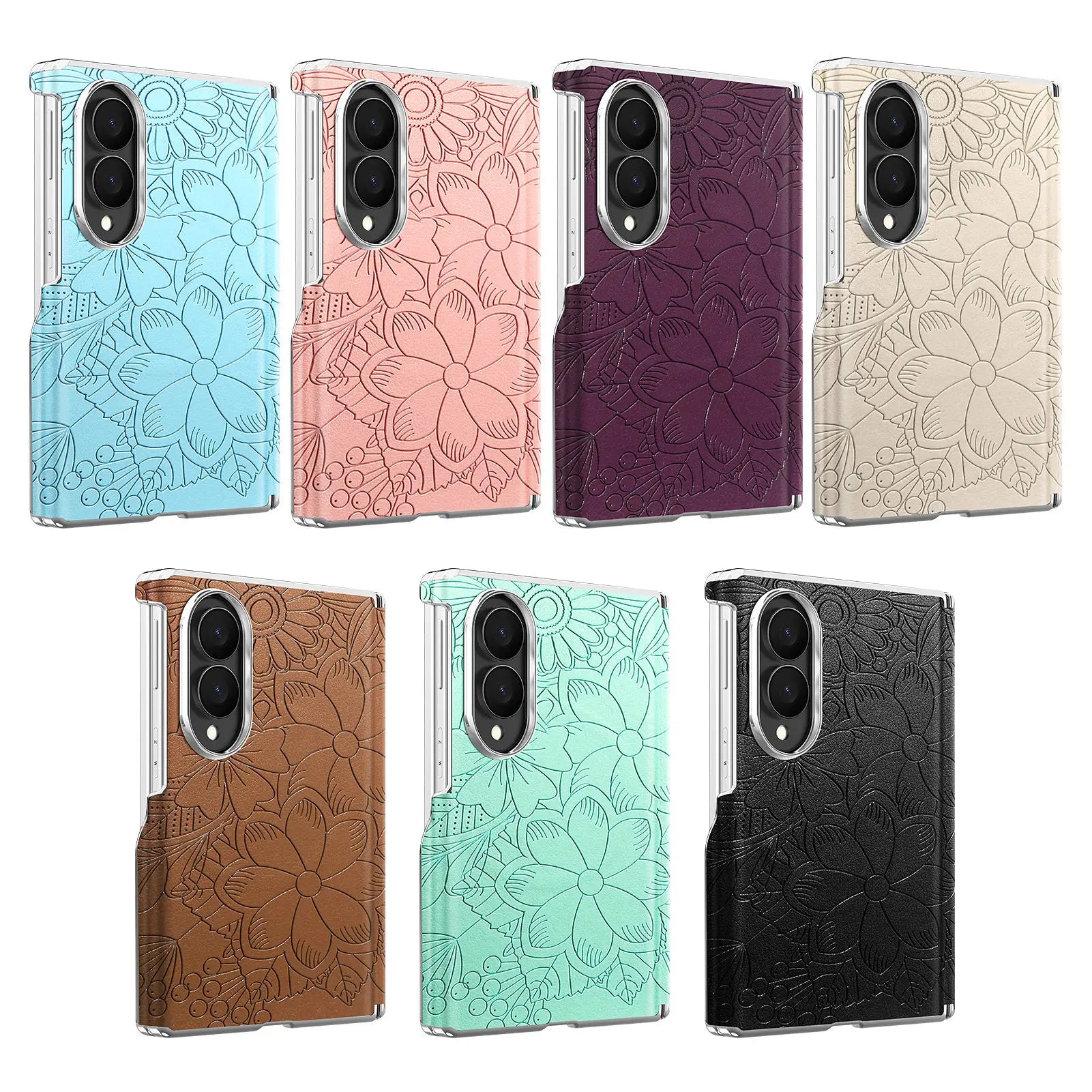 Luxury Magnetic Embossed Leather Case for Samsung Galaxy Z Fold 8