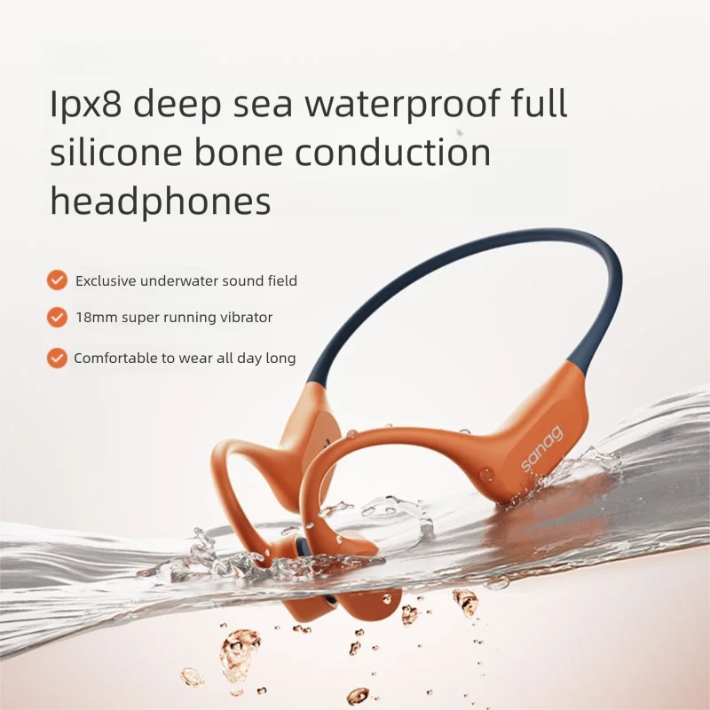 Sanag B77S Waterproof IPX8 Bone Conduction Bluetooth 6.0 Earphones