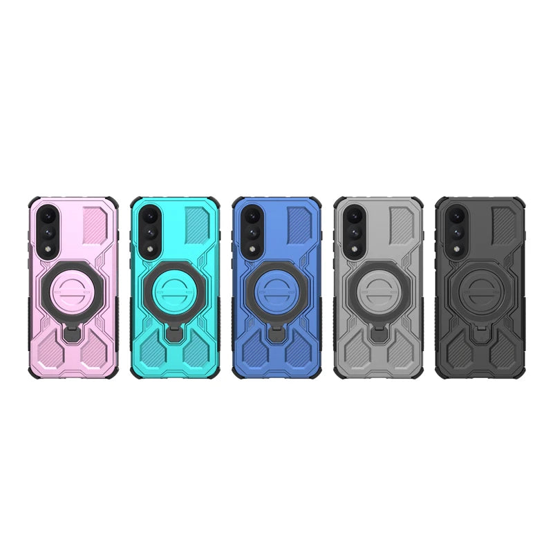 Rugged Protective Case with Metal Magnetic Holder Ring for OnePlus Nord 5