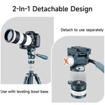 COBONE Detachable Fluid Video Tripod Head With ±7.5° Leveling Base