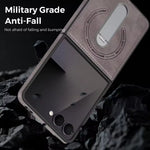 Samsung Galaxy Z Flip 7 PU Leather Magnetic Case with Stand