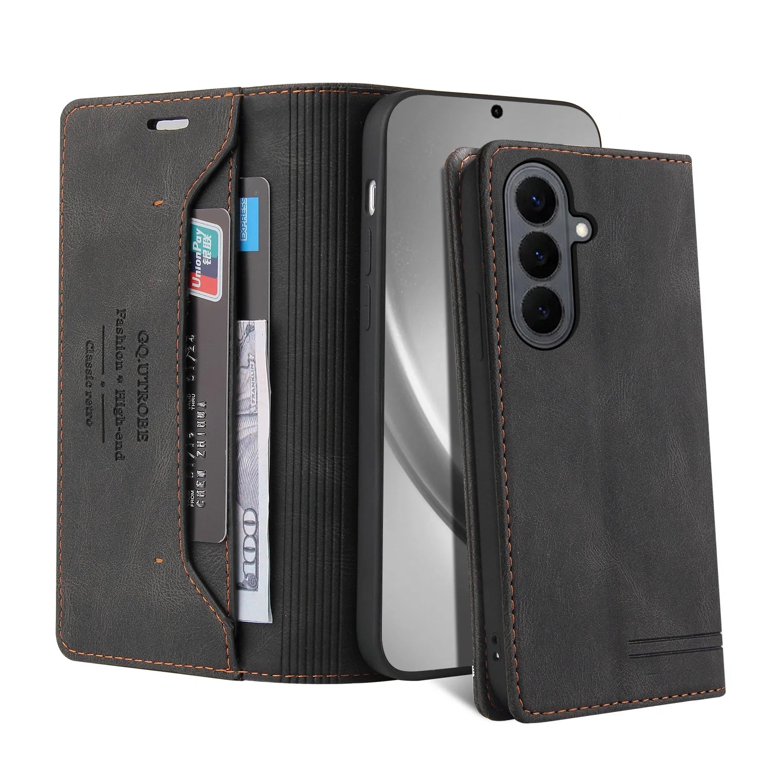 Luxury Retro Leather RFID-Blocking Flip Wallet Case for Samsung Galaxy S26 Series