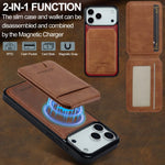 iPhone 17 Series Leather MagSafe Case with Removable Card Cover