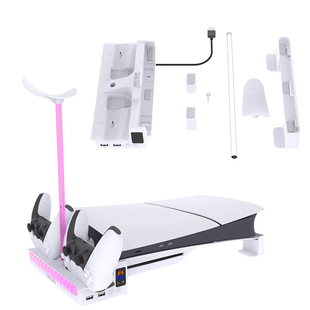 PlayStation 5 Slim Dual Controller Charging Stand with Cooling Fan