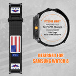 USA Flag Durable Nylon Bracelet for Samsung Galaxy Watch 8 & Galaxy Watch 8 Classic