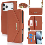 Crossbody Wallet Case with Mirror and Shoulder Strap for iPhone 17 Series