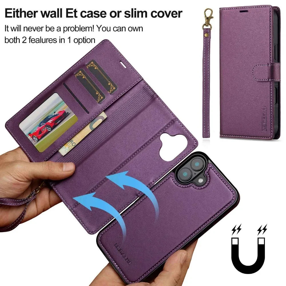 Multi-Functional Detachable Wallet Case for iPhone 16 Series