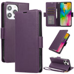 Premium Leather Kickstand Wallet Case with Card Holder for iPhone 16 Series