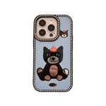 Diamond Glitter Mirror Case with Cartoon Animals for iPhone 15 Series