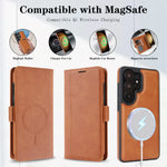 Leather Detachable 2-in-1 Magnetic Wallet Case with Shockproof Hard Back for Samsung Galaxy S24 Series