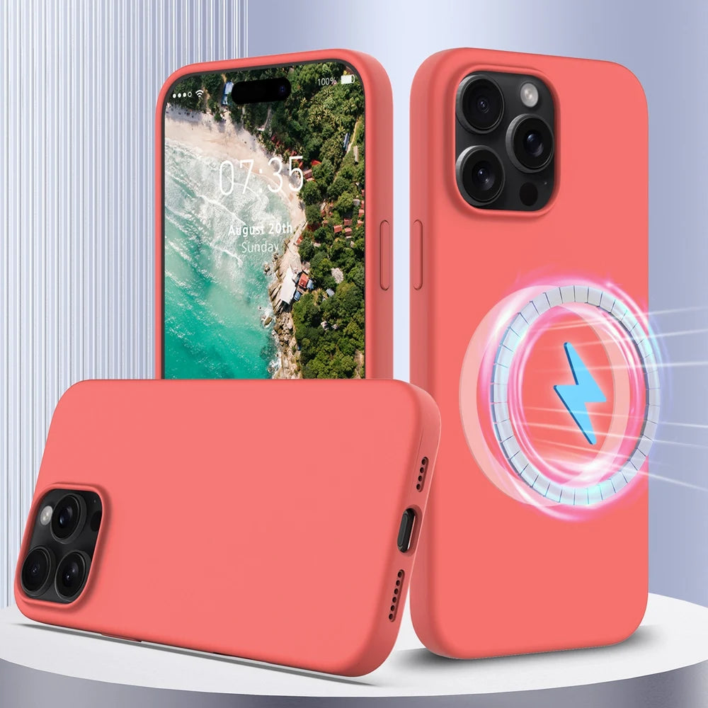MagSafe-Compatible Silicone Protective Case for iPhone 17 Series