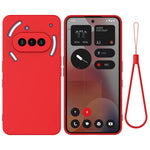 Nothing Phone 3a Soft Premium Liquid Silicone Case with Flocking Interior & Strap Lanyard