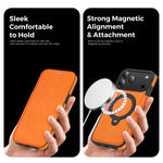 Stylish Leather Flip MagSafe Case with 360° Rotating Kickstand for iPhone 17 Series