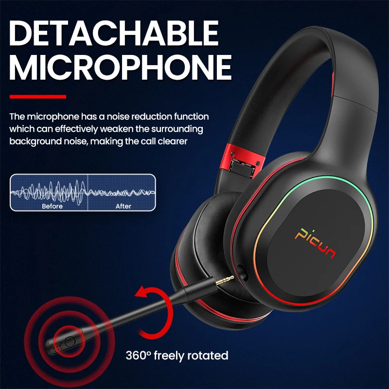 Picun P80X Wireless RGB Gaming Headset