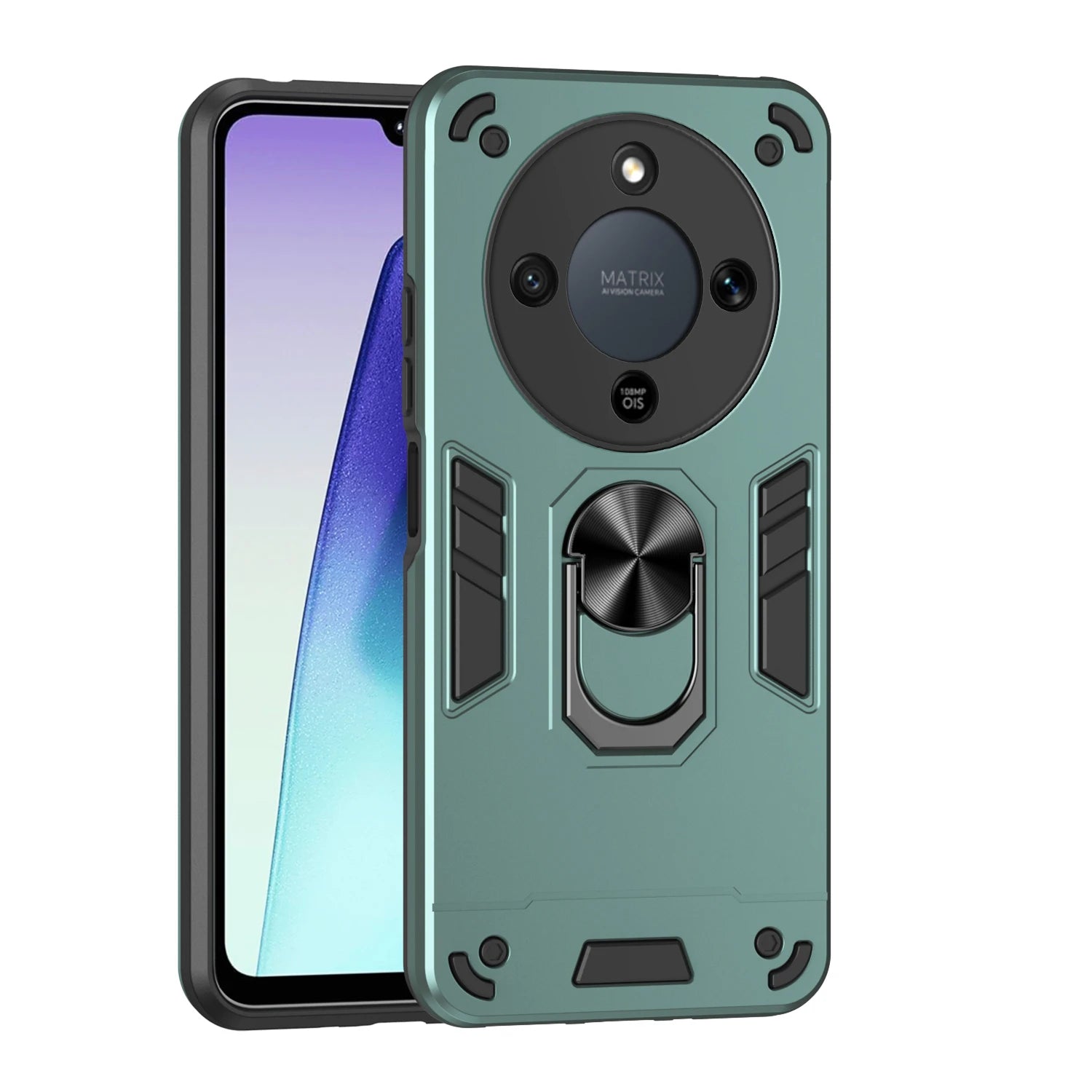Honor Magic 8 Pro Military Grade Shockproof Case with Ring Stand Holder