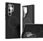 Translucent Matte Magnetic Case with Lens Protector and Stand for Samsung Galaxy S24 Series
