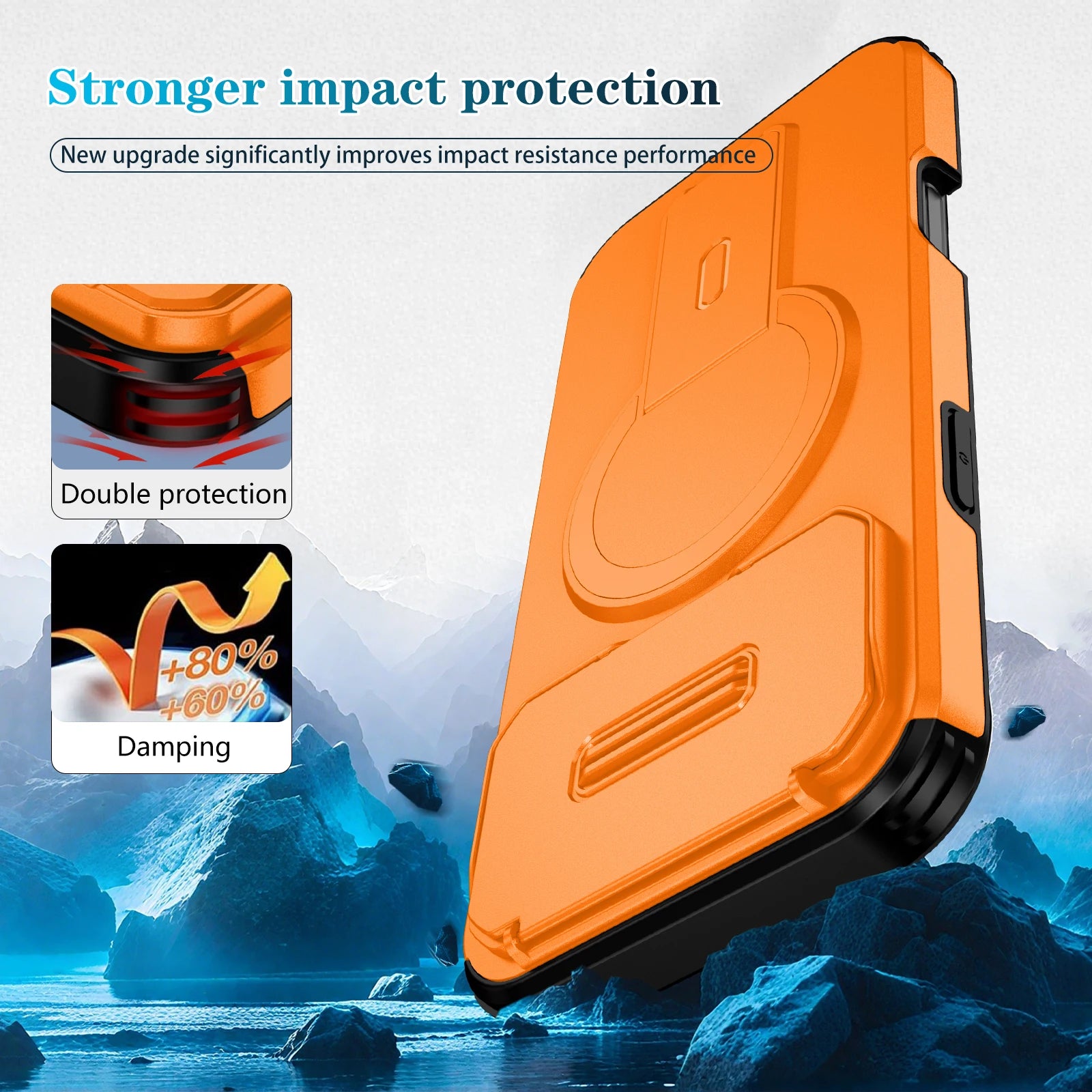 MagSafe-Compatible Shockproof Case with Built-In Kickstand and Camera Shield for iPhone 17 Series