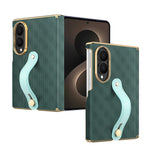Luxury Business Velvet Leather Case with Wrist Strap for Samsung Galaxy Z Fold 8