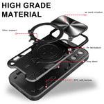 Rugged MagSafe Case with Rotating Ring Holder and Lens Cover for iPhone 17 Series