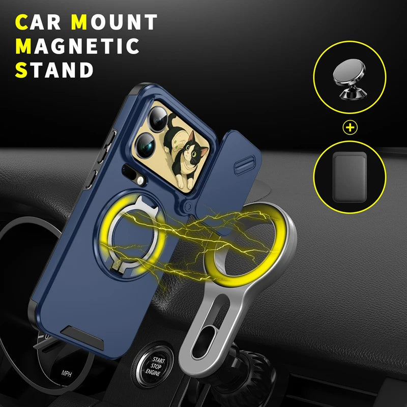 Xiaomi 17 Series Magnetic Case with Rotatable Ring Stand