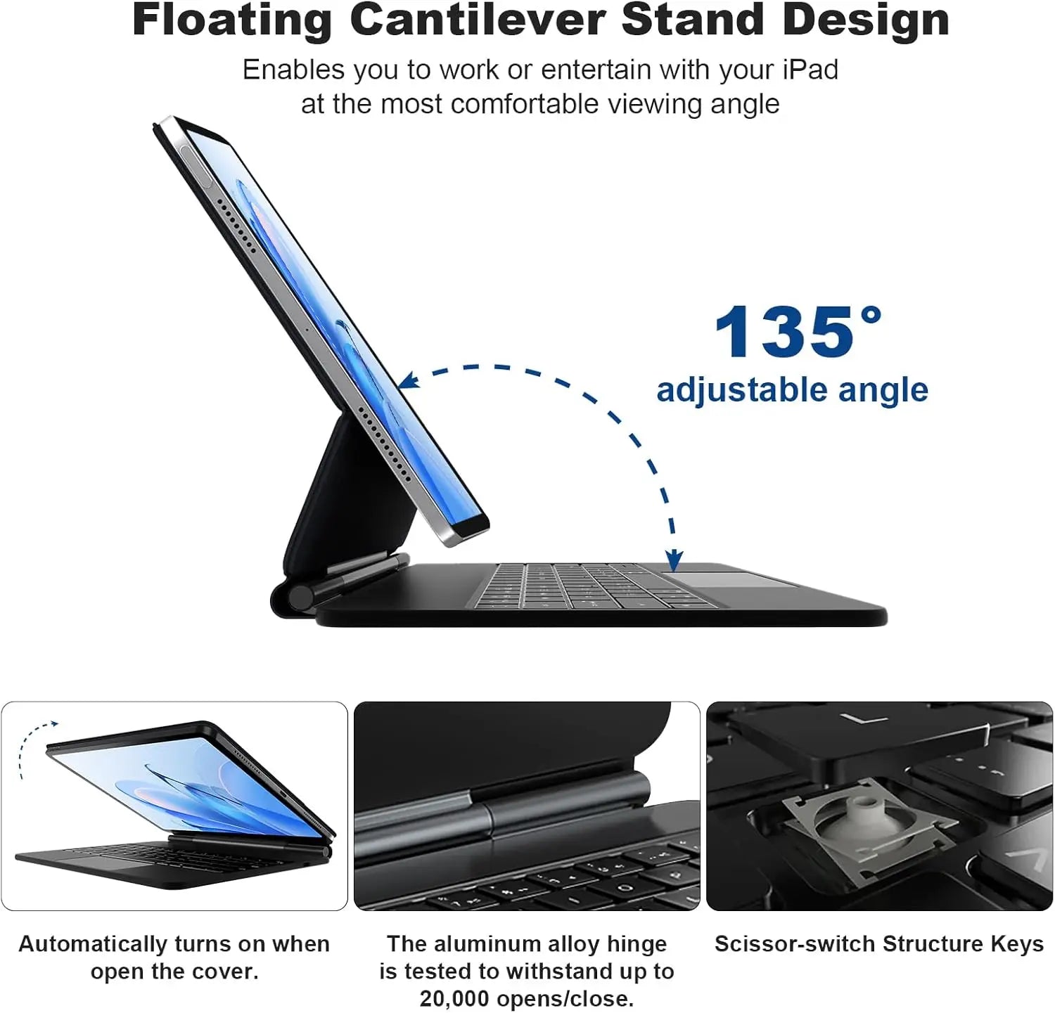 Premium Touchpad Keyboard Cover for iPad Air M2 (2024)
