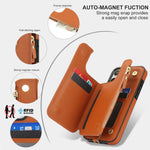 Leather Lanyard Wrist Strap Wallet Case with Card Holder for iPhone 16 Series