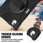 Shockproof Hard Plastic Case with 360° Rotating Kickstand for iPad Pro M4 (2024)
