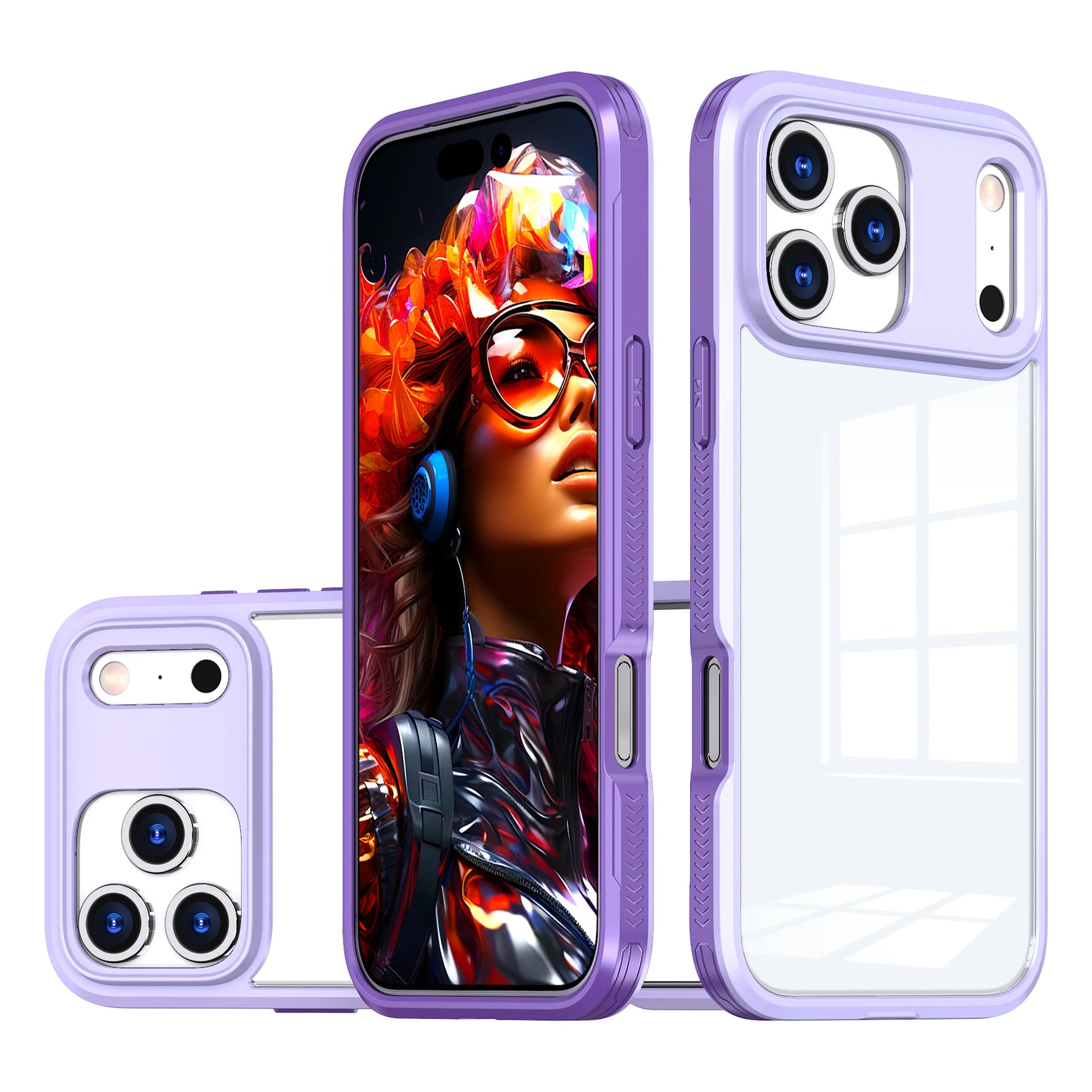 Hybrid Hard PC + TPU Transparent Shockproof Case for iPhone 17 Series