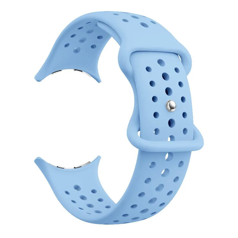 Perforated Silicone Watch Band with Snap Button Closure for Google Pixel Watch 4