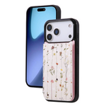 Floral Embossed Leather Wallet Case for iPhone 17 Series