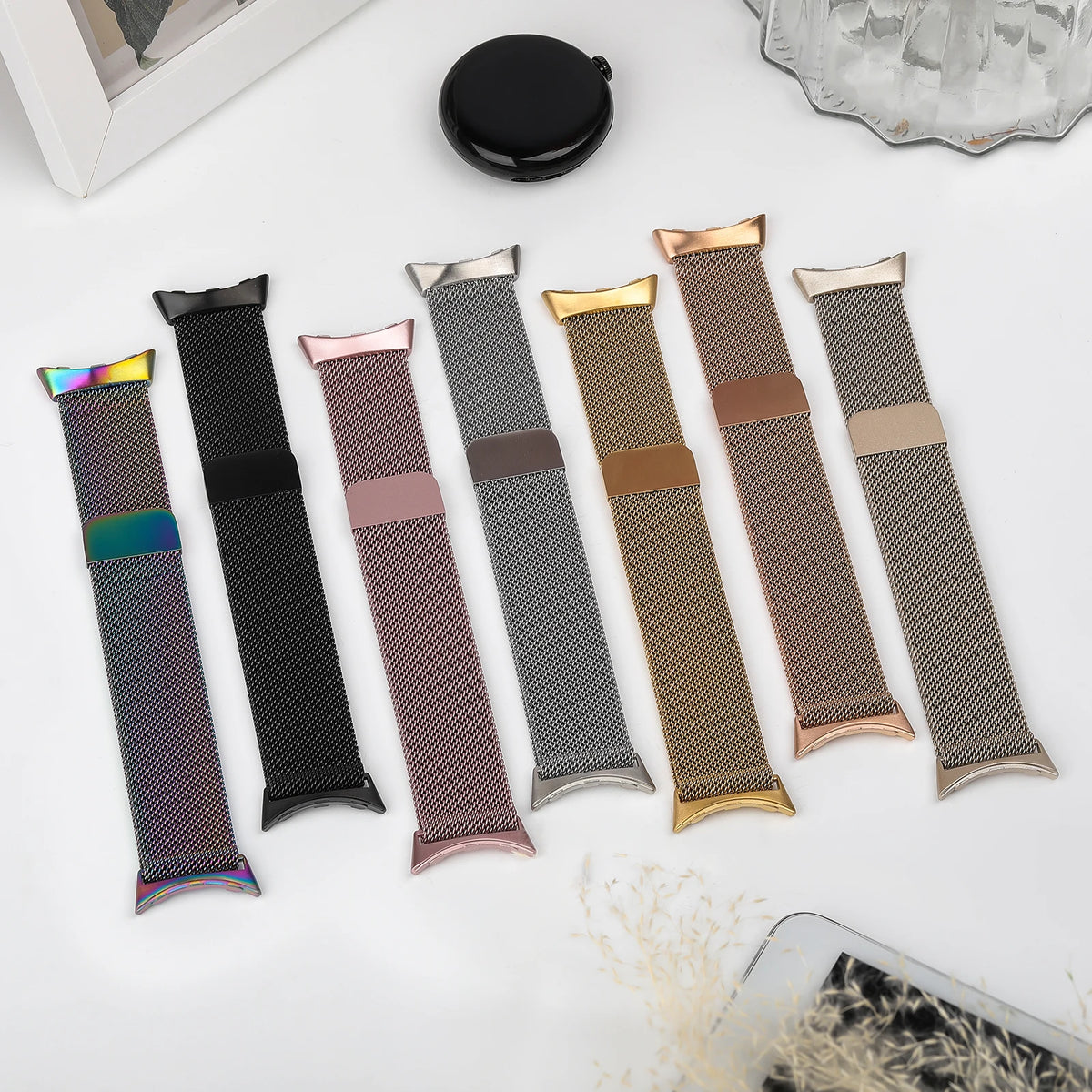 Milanese Mesh Watch Band with Magnetic Clasp Adjustment for Google Pixel Watch 5