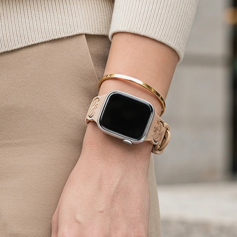 Women’s Breathable Floral Silicone Band for Apple Watch