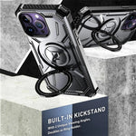 Heavy-Duty Shockproof Armor MagSafe Case with Ring Stand for iPhone 16 Series