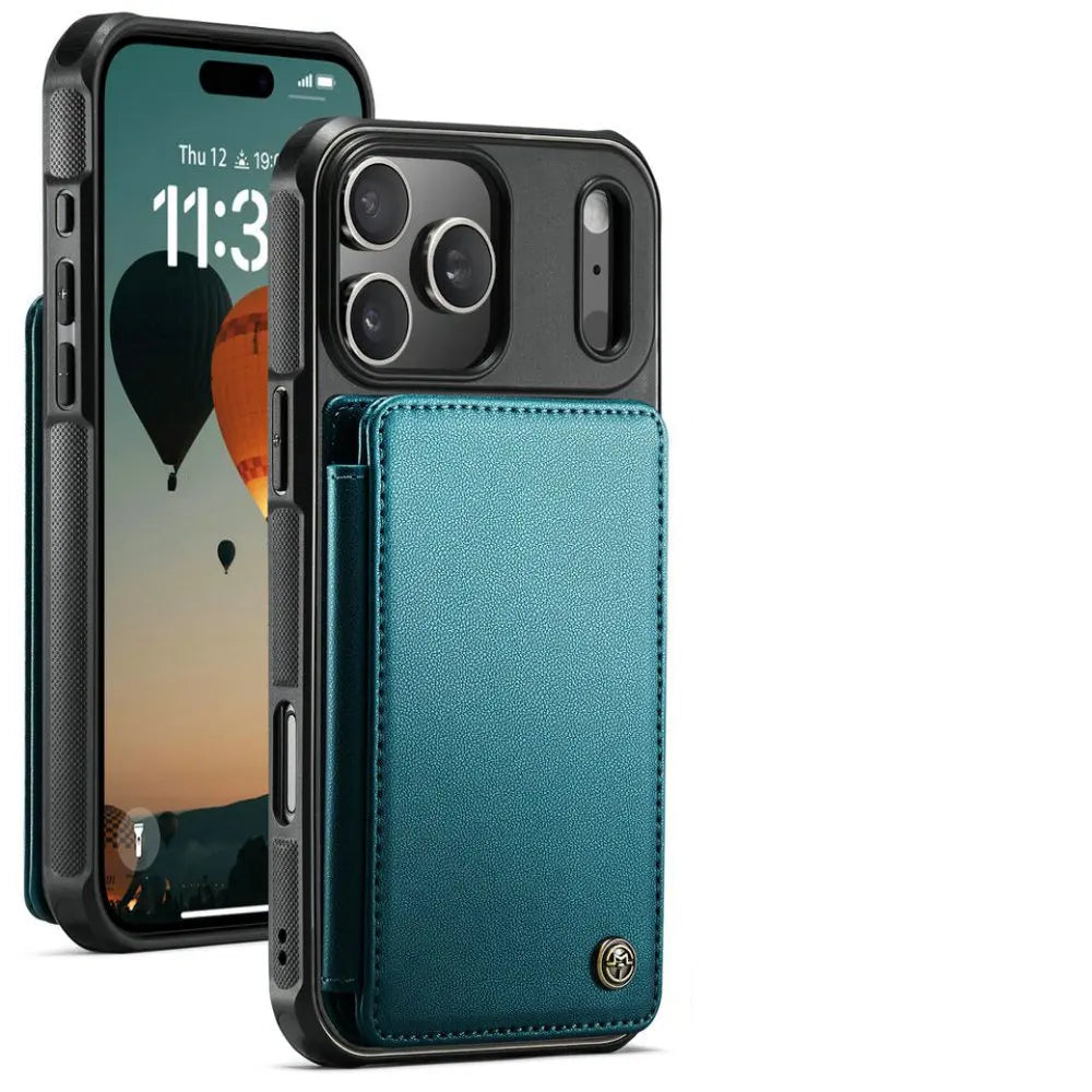 Protective Leather Back Wallet Case with RFID Shield for iPhone 17 Series