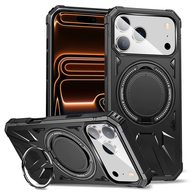 Shockproof MagSafe Case with Built-In Ring Stand for iPhone 17 Series