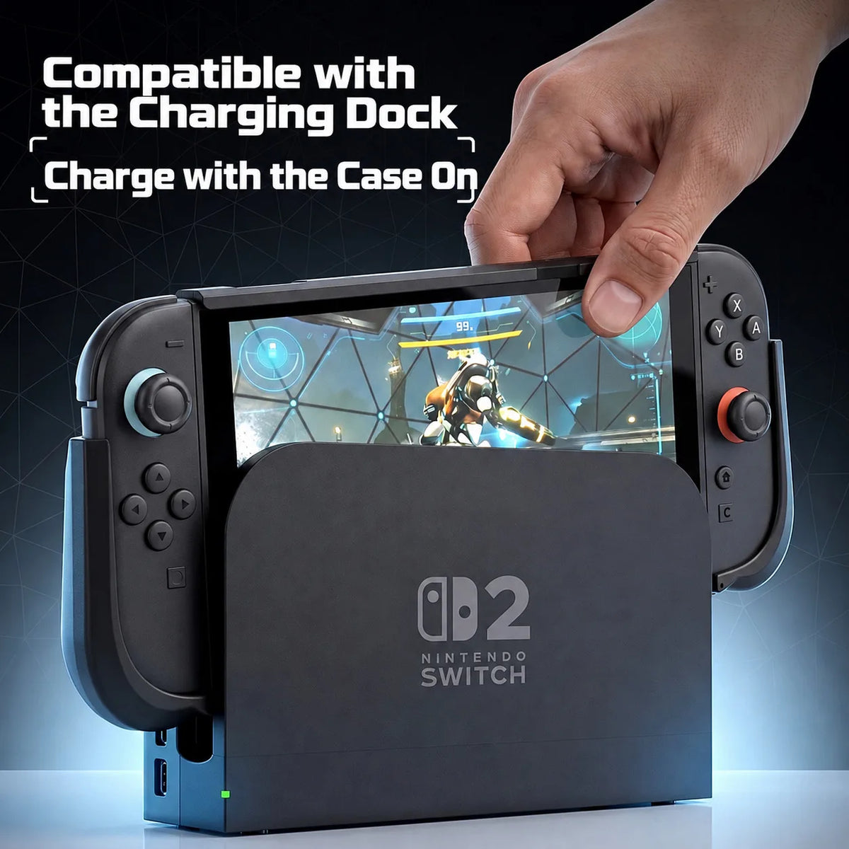 Dock-Compatible Magnetic Snap-On Protective Case for Nintendo Switch 2