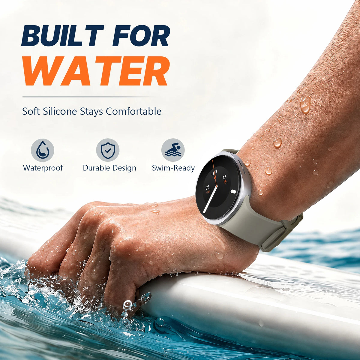 Waterproof Silicone Smartwatch Strap with Perforated Ventilation for Samsung Galaxy Watch 9