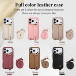 iPhone 17 Series Wallet Case with Crossbody Lanyard and Ring Holder