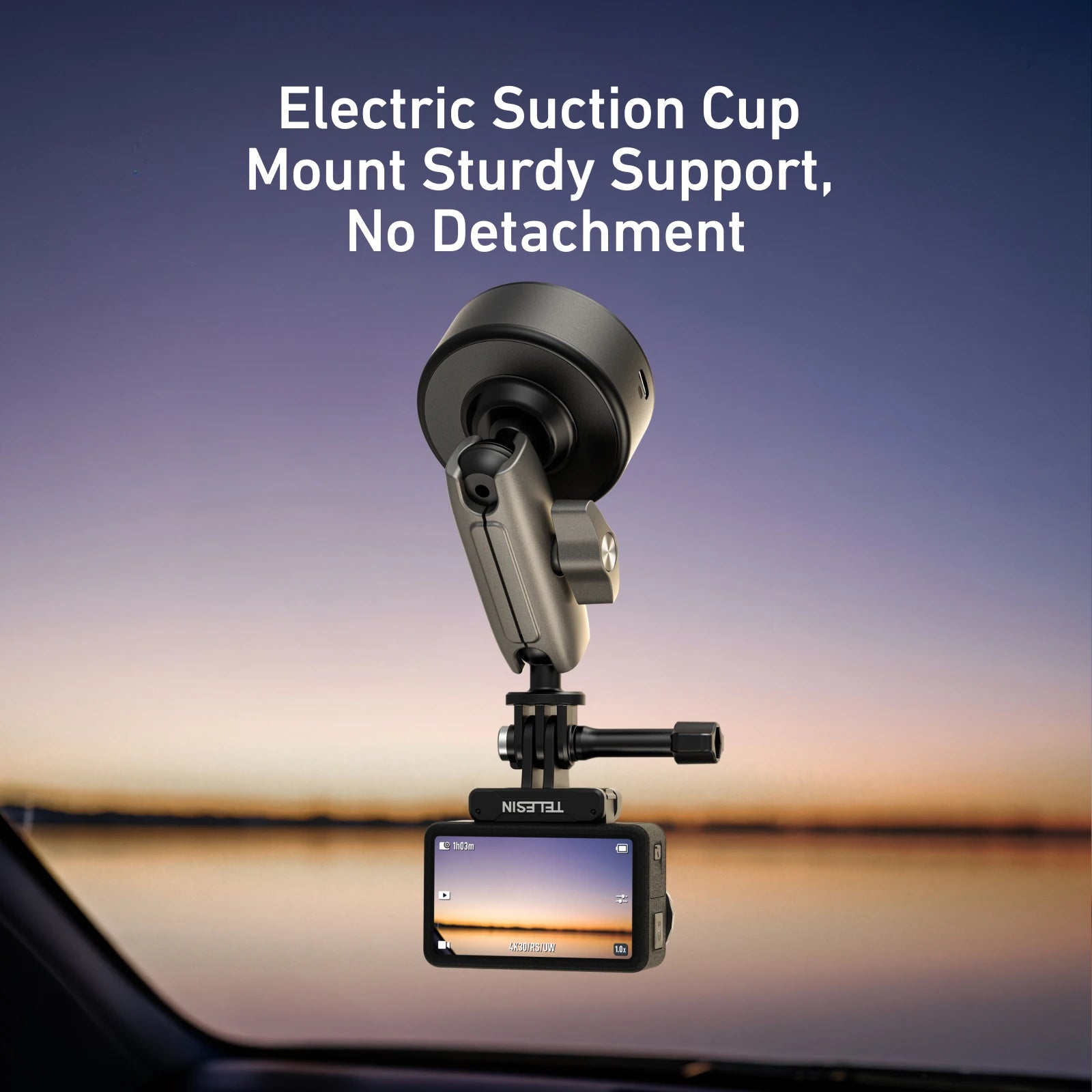 TELESIN Electric Suction Cup Mount for Action Cameras