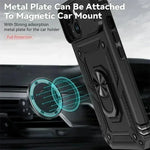 Military-Grade Armor Case with Rotating Ring Stand & Slide Camera Lens for iPhone 15 Series