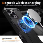 Shockproof Armor MagSafe Case with Invisible Fold Stand for iPhone 16 Series