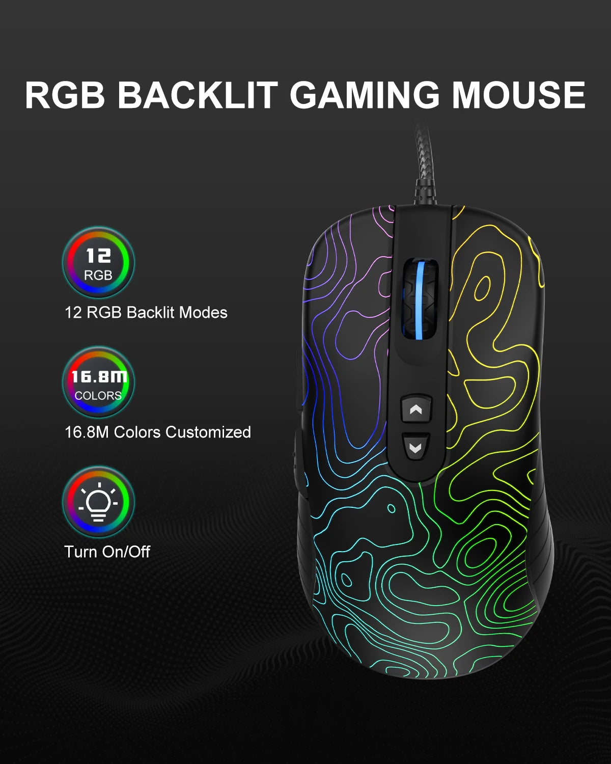Womier G706 Wired RGB Gaming Mouse – 12000 DPI Optical Sensor