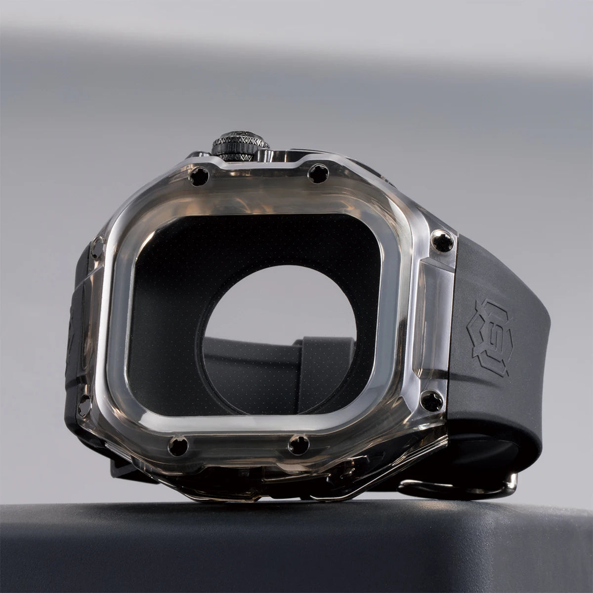 Luxury Transparent Protective Case with Silicone Strap for Apple Watch Ultra 2