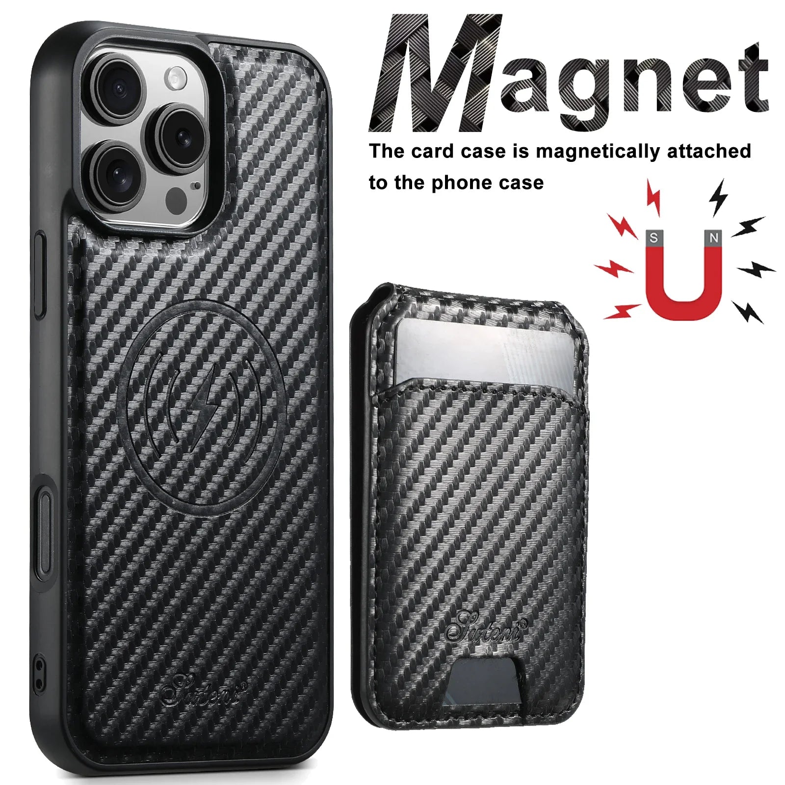 2-in-1 Detachable MagSafe PU Leather Wallet Case for iPhone 15 Series