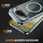 Google Pixel 10 Series Transparent Magnetic Case with Metal Buttons